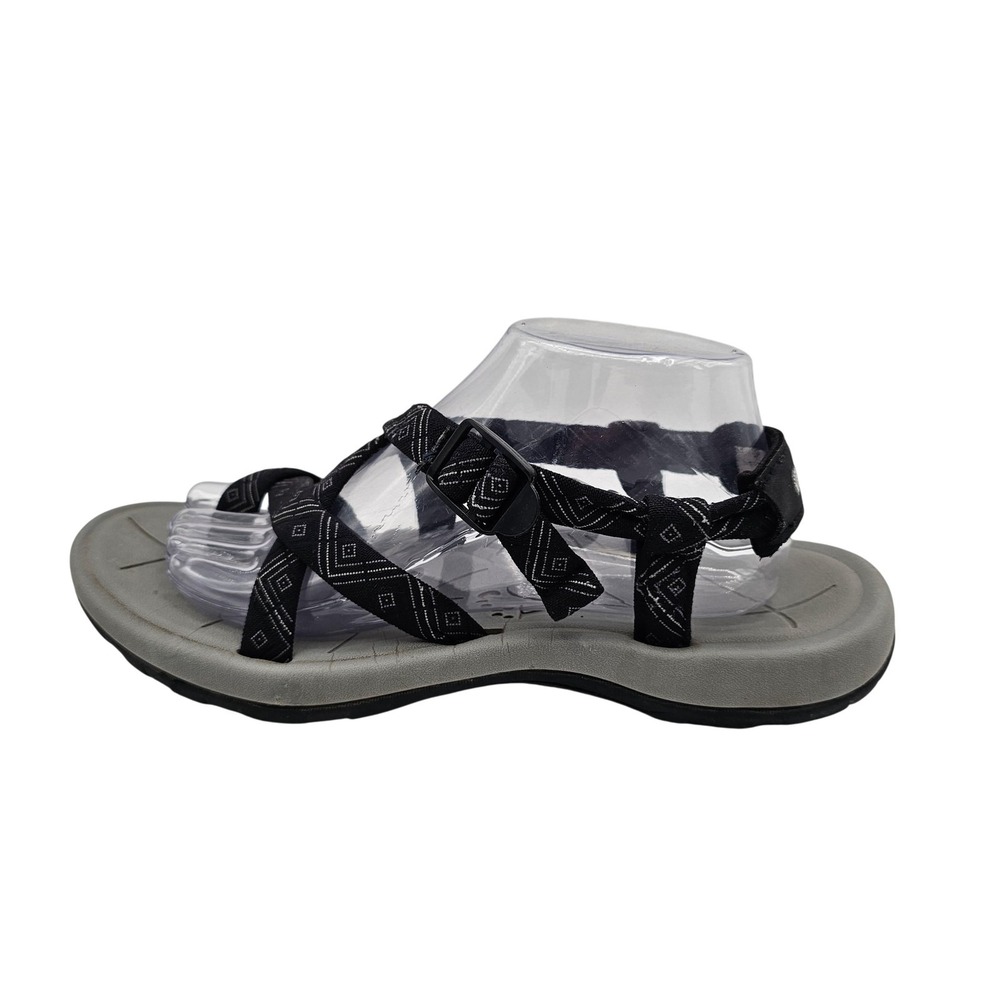 Viakix Sandals Womens Size 8 Black Strappy Hook & Loop Walking Comfort Sport